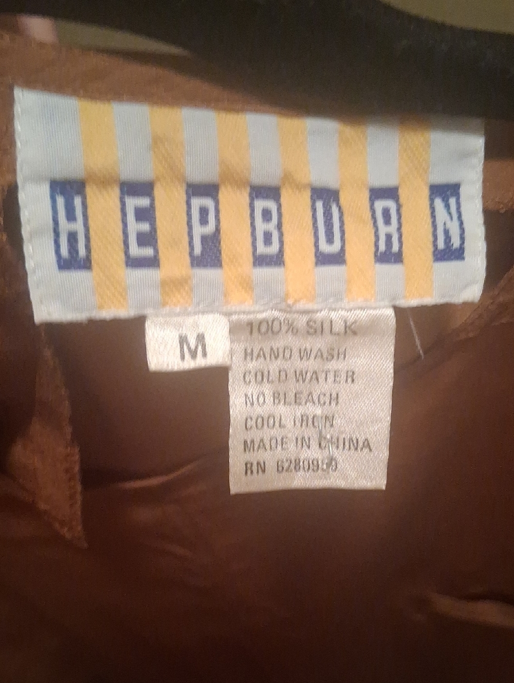 Hepburn Silk Top in Rich Brown W Front Pocket M